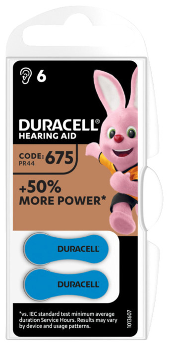 Hörapparatsbatteri DA675 6-pack Duracell